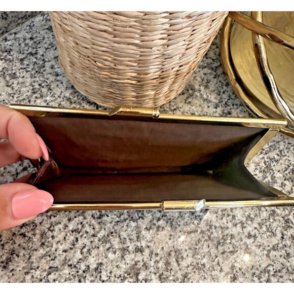 Fendi Pecan Stripe Clutch & Wallet Set | Vintage Designer Monogram - Picture 10 of 11